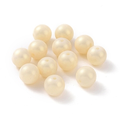 Amarillo Claro Cuentas de perlas de imitación de plástico abs, iridiscente, rondo, amarillo claro, 13.5 mm, agujero: 2.2 mm, Sobre 370 unidades / 500 g