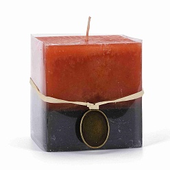 Coral Cuboid-shape Aromatherapy Smokeless Candles, with Box, for Wedding, Party, Votives, Oil Burners and Home Decorations, Coral, 7.1x7.1x7.65cm