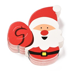 Red Christmas Theme Santa Claus Shape Paper Candy Lollipops Cards, for Baby Shower and Birthday Party Decoration, Red, 7.7x7.2x0.04cm, about 50pcs/bag
