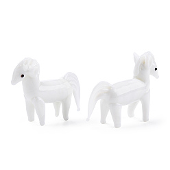 Белый Ручной работы украшения дома бусины, 3d украшения для лошадей в подарок, белые, 61~64x18~20x46~49 мм