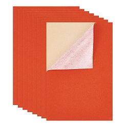 Naranja Rojo Paño de flocado de joyería, poliéster, tela autoadhesiva, Rectángulo, rojo naranja, 29.5x20x0.07 cm, 20pcs / set
