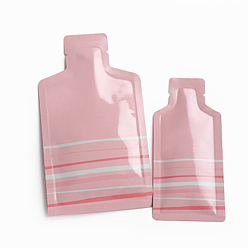 Pink Bolsa de embalaje de maquillaje líquido de viaje portátil de plástico compuesto con forma de botella, bolsa de pico para loción champú, rosa, 11x5 cm