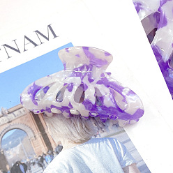 Medium Purple Printed Acrylic Large Claw Hair Clips for Thick Hair, Fresh & Sweet Style, Medium Purple, 71mm