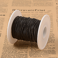 Electrophoresis Black 304 chaînes inoxydable colliers gourmette en acier torsadés, non soudée, avec bobine, facette, électrophorèse noir, 3x2x0.6mm, environ 65.61 pieds (20 m)/rouleau
