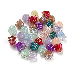 Mixed Color Iridescent Plating Acrylic Beads, Flower, Mixed Color, 10x10.5x12mm, Hole: 1.5mm
