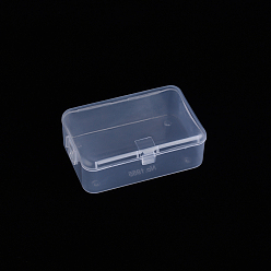 Clair Conteneur de stockage de billes de polypropylène (pp), mini boîtes de conteneurs de stockage, avec couvercle à charnière, rectangle, clair, 9.1x6x3.3 cm, taille intérieure: 8.7x5.8 cm