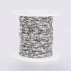 Stainless Steel Color Handmade 304 Stainless Steel Bar Link Chains, Soldered, with Spool, Star, Stainless Steel Color, 10x4.5x2mm, about 32.8 Feet(10m)/roll