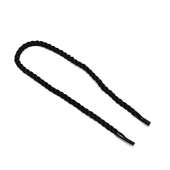 Черный 3 шнуры полиэфирные полиэфирные, витая веревка, с черным пластиковым концом шнура, для изготовления ручки веревки мешка подарка diy, чёрные, 365x4.5 мм