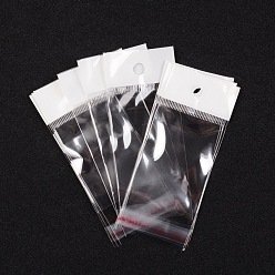 Прозрачный Целлофановые мешки с жемчужной пленкой, самоклеющаяся пломба, с отверстием для подвешивания, сумки для вечеринок, прозрачные, 8.5x5 см