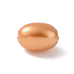 Naranja Cuentas de perlas de imitación de plástico abs, oval, naranja, 11x7.5 mm, agujero: 1.6 mm, Sobre 1724 unidades / 500 g