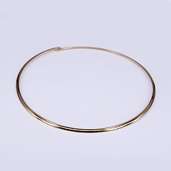 Real 18K Gold Plated 304 Stainless Steel Choker Necklaces, Rigid Necklaces, Real 18K Gold Plated, 5.31~5.55 inch(13.5~14.1cm)