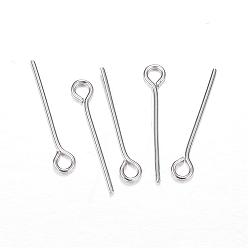 Stainless Steel Color 304 Stainless Steel Eye Pin, Stainless Steel Color, 20x0.8mm, Hole: 2mm