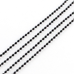 Negro Electroforesis soldada cadenas de cuentas de bolas de hierro, con carrete, negro, 1.5 mm, aproximadamente 328.08 pies (100 m) / rollo