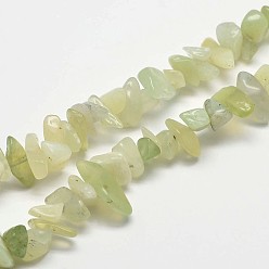 Jade Nuevo Astillar nuevas hebras cuentas de jade naturales, 2~8x2~15 mm, agujero: 1 mm, alrededor de 31.5 pulgada