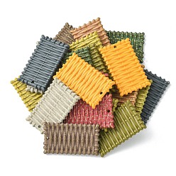 Color mezclado Colgantes de acrílico, patrón de mimbre tejido de imitación, Rectángulo, color mezclado, 48.5x29~30x4 mm, agujero: 2 mm