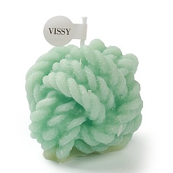 Aquamarine Ball of Yarn Shaped Aromatherapy Smokeless Candles, with Box, for Wedding, Party, Votives, Oil Burners and Christmas Decorations, Aquamarine, 5.86cm