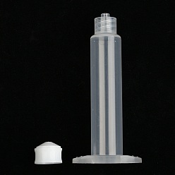 Прозрачный Пластиковые дозирующие шприцы, с поршнем, прозрачные, 70x32x19 мм, отверстие: 2 мм, поршень: 13x10 мм, емкость: 5 мл (0.17 жидких унций)