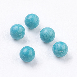 Deep Sky Blue Natural Magnesite Beads, Gemstone Sphere, Dyed, Round, Undrilled/No Hole Beads, Gemstone Sphere, Deep Sky Blue, 3mm