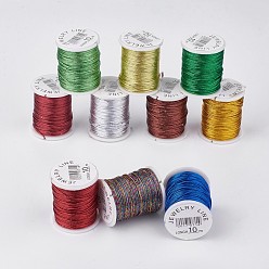 Mixed Color Metallic Thread, Mixed Color, 1mm, about 10.93 yards(10m)/roll, 10roll/bag