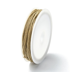 Dark Goldenrod 6.8M Waxed Cotton Cords, Multi-Ply Round Cord, Macrame Artisan String for Jewelry Making, Dark Goldenrod, 1mm, about 7.44 Yards(6.8m)/Roll