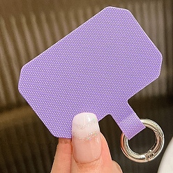Lilac Cloth Mobile Phone Lanyard Patch, with Metal Clasp, Phone Strap Connector Replacement Part Tether Tab for Cell Phone Safety, Lilac, 5.8x3.9cm