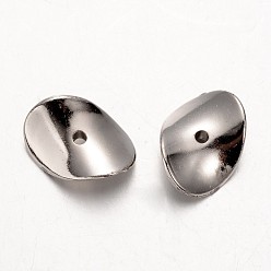 Platino Perlas de plástico ccb giro, Platino, 21x15x4 mm, agujero: 2 mm