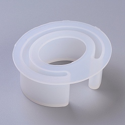 Blanco Diy brazalete moldes de silicona brazalete, moldes de resina, para resina uv, fabricación de joyas de resina epoxi, anillo, blanco, 79x90x35 mm