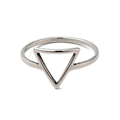 Color de Acero Inoxidable 201 anillo de dedo triangular de acero inoxidable para mujer, color acero inoxidable, tamaño de EE. UU. 6 1/2 (16.9 mm)