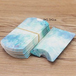 Others Paper Pillow Candy Boxes, Gift Boxes, for Wedding Favors Baby Shower Birthday Party Supplies, Starry Sky Pattern, 8x5.5x2cm