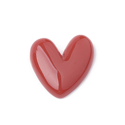 Red Resin Cabochons, Heart, Red, 27x25x6mm