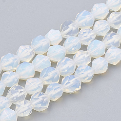 Opalite Perles opalite brins, étoiles coupées perles rondes, facette, 12x11~12mm, Trou: 1.2mm, Environ 30~32 pcs/chapelet, 14.2~14.6 pouce