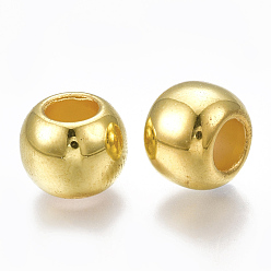 Золотой CCB пластиковые шарики, бусины с большим отверстием, рондель, золотые, 11x9 мм, Отверстие : 5.5 мм , около 770 шт / 500 г