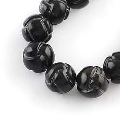 Obsidian Natural Carved Obsidian Stone Bead Strands, Round, 20mm, Hole: 1.5mm