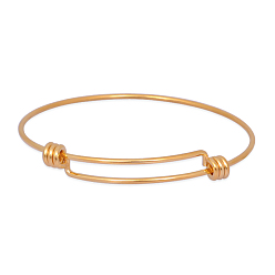 Real 18K Gold Plated Expandable 316 Surgical Stainless Steel Bangle Making, Real 18K Gold Plated, 60mm, 1.5mm
