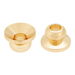 Real 18K Gold Plated Brass Bead Caps, Cadmium Free & Nickel Free & Lead Free, Real 18K Gold Plated, 5x3mm, Hole: 1.5mm, 100pcs/box