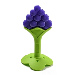 Винограды Силиконовый прорезыватель для фруктов и зубная щетка, Детские жевательные игрушки для прорезывания зубов для детского душа, винограды, 92x49x49 мм