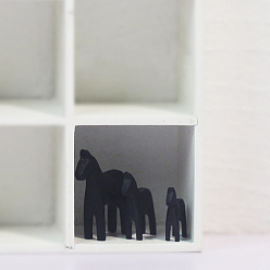 Negro 3 tamaños resina caballo miniatura adornos, para la decoración del jardín del hogar de la sala de estar del escritorio, negro, 18~30x15~25x4~6 mm, 3 PC / sistema