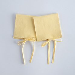 Amarillo Bolsas de regalo de almacenamiento de joyería de microfibra, bolsas de sobre con tapa de solapa, para la joyería, reloj de embalaje, plaza, amarillo, 6x6 cm
