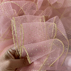 Pink Обметочная лента из сирсакера, для галстука бантом, с золотой точкой, пришить аксессуары для заколки для волос, розовые, 2-3/4 дюйм (70 мм), около 21.87 ярдов (20 м) / мешок