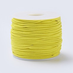 Champagne Yellow Elastic Cord, Polyester Outside and Latex Core, Champagne Yellow, 2mm, about 54.68 yards(50m)/roll, 1roll/box