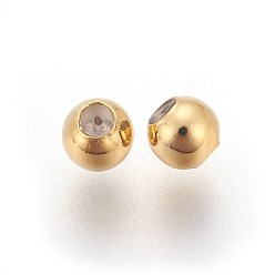 Golden 925 Sterling Silver Stopper Beads, with Silicone inside, Golden, 3.5x3mm, Hole: 0.5mm