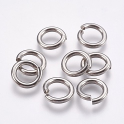 Stainless Steel Color 304 Stainless Steel Open Jump Rings, Stainless Steel Color, 18 Gauge, 11x2mm, Inner Diameter: 7mm