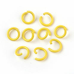 Желтый Железные соединительные колечки, открытые кольца прыжок, желтые, 17 датчик, 8~8.5x1.2 мм, Внутренний диаметр: 5~6 мм