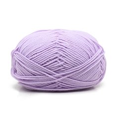Lila 4-capas de hilo de algodón con leche, para tejer, tejido y crochet, lila, 2~3 mm