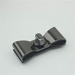 Gunmetal Zinc Alloy Twist Bag Lock Purse Catch Clasps, Bowknot, for DIY Bag Purse Hardware Accessories, Gunmetal, 2.2x5.6x1.2cm