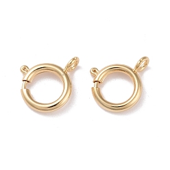 Real 24K Gold Plated Eco-friendly Brass Spring Ring Clasps, Cadmium Free & Lead Free, Long-Lasting Plated, Real 24K Gold Plated, 11.4x13x2mm, Hole: 2.3mm, Inner Diameter: 7.5mm