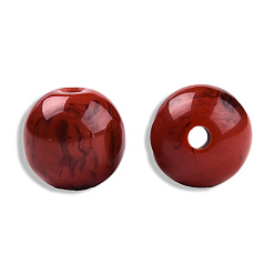 Dark Red Resin Beads, Imitation Gemstone, Round, Dark Red, 12mm, Hole: 1.6~1.8mm