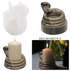 Blanc Moules de porte-bougie en silicone serpent, moules de résine, pour la résine UV, fabrication artisanale de résine époxy, blanc, 74x74x65mm