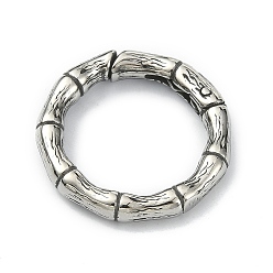 Plata Antigua Estilo tibetano 316 anillos de puerta de resorte de acero inoxidable quirúrgico, anillo, plata antigua, 21.7x3.6 mm
