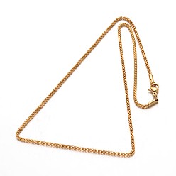 Oro 304 de acero inoxidable collares de cadena linterna, con cierre de langosta, dorado, 17.7 pulgada (45 cm), 2 mm